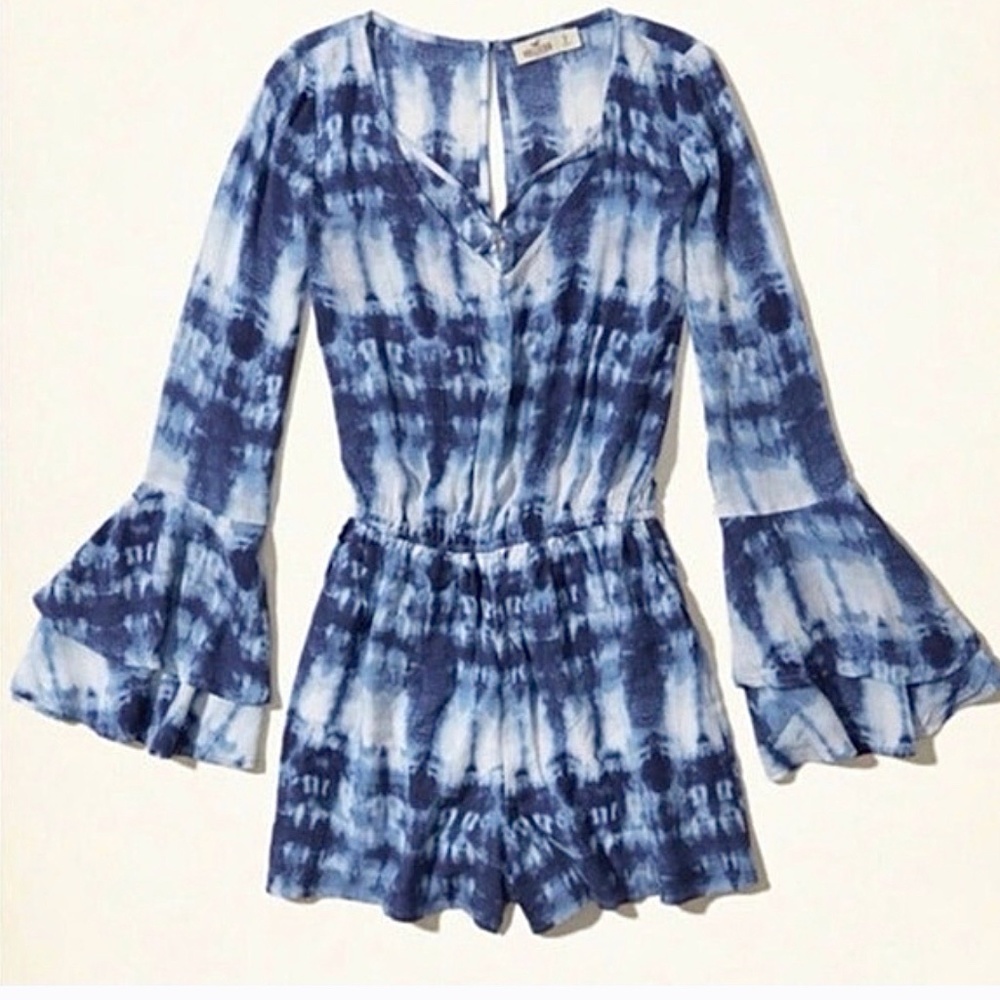 Hollister Blue & White Tie Dye Romper Sz XS Orig. $49